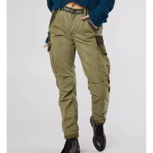 Free People Wild Nothing Cargo Olive Pants Size 2